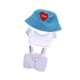 thumbnail image 3 of Ropa para muñecas de peluche perfecl conjunto de pantalones y sombrero azul 15 a 17 cm, 3 of 8