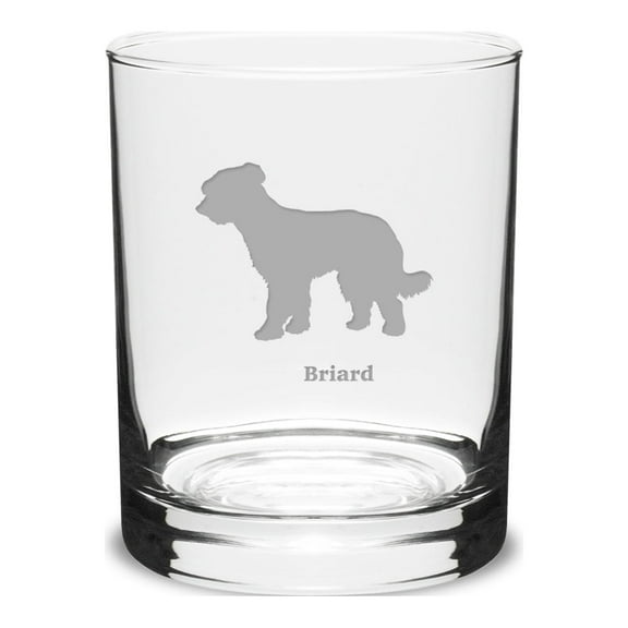 Briard Deep Etched 14 oz Classic Double Old Fashion Glass