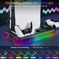 thumbnail image 4 of PS5/PS5 Pro/PS5 Slim Stand and Cooling Station, Controller Charging Station for PlayStation 5 Console, PS5 Stand Controller Charger for with 3 Levels Cooling Fan, Headset Holder for PS5 Digital/Disc, 4 of 8