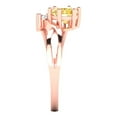 thumbnail image 3 of Clara Pucci 14K Rose Gold Solid Gold Citrine Three-Stone Anniversary Ring for Women - 0.87 cttw Round Cut, 3 of 8