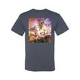 thumbnail image 2 of Unicorn Fanstasy Rainbow Castle Men's Graphic T-Shirt, Vintage Heather Blue, X-Large, 2 of 3
