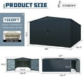thumbnail image 4 of Chery Industrial Metal Garage Shed,20 x 13 FT Outdoor Storage Shed for Car, Truck, Bike, Lawnmower, 4 of 14