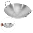 thumbnail image 2 of Wok de acero inoxidable de fondo redondo, sartén grande para freír, sartén para saltear de gran capacidad, 2 of 8