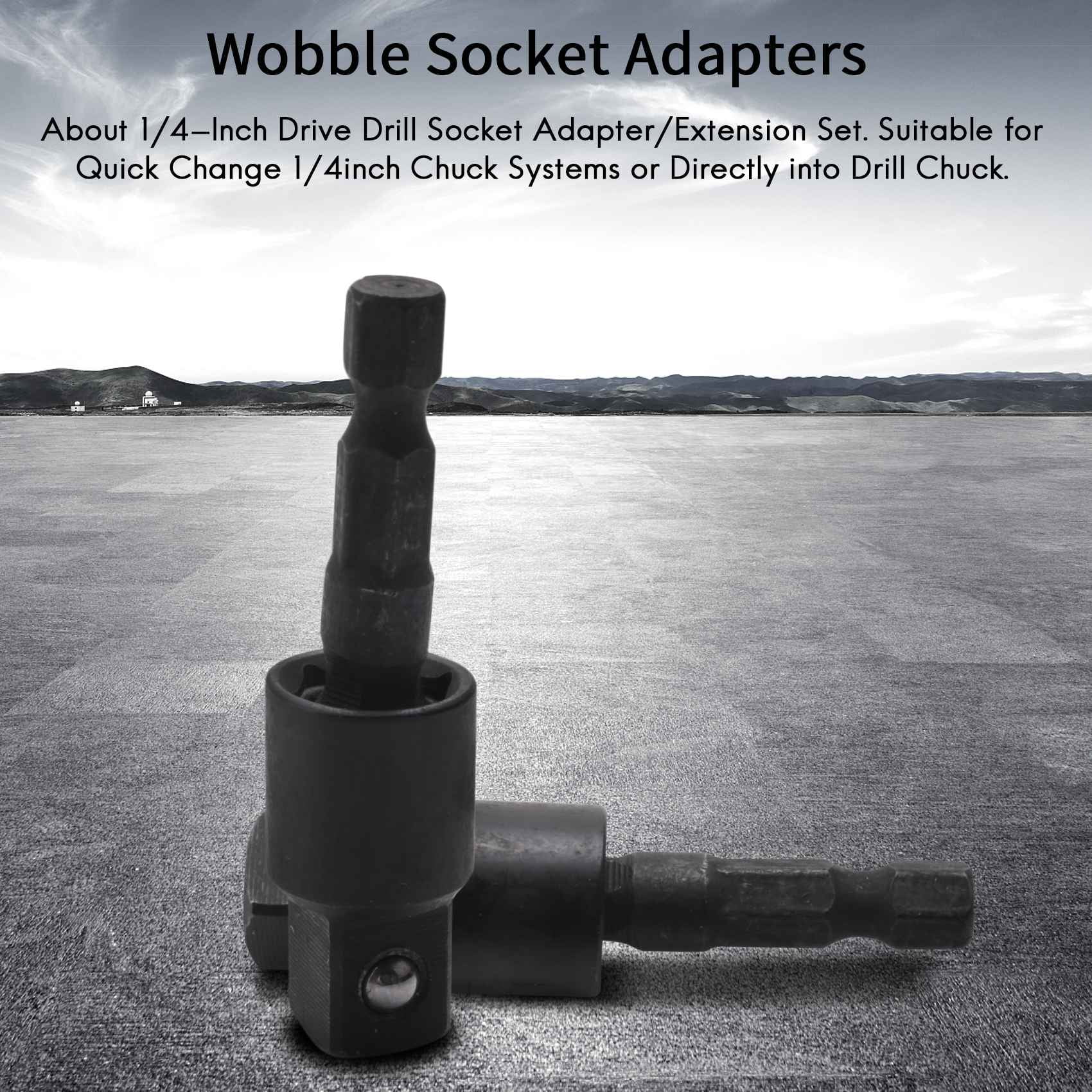 Buy 3PC Wobble Socket Adapters Universal Joint Swivel Socket Set, 1/4