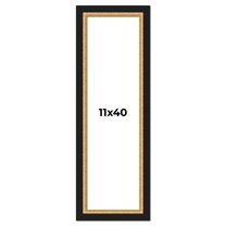 11x40 Frame Gold Real Wood Picture Frame Width 2.25 Inches | Interior Frame Depth 0.5 Inches |