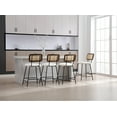 thumbnail image 3 of Dayalane 26" Rattan Bar Stools Set of 2, Modern Sherpa Counter Height Barstools with Cane Back, Kitchen Island Chairs for Bar Kitchen Restaurant Bistro, White, 3 of 9