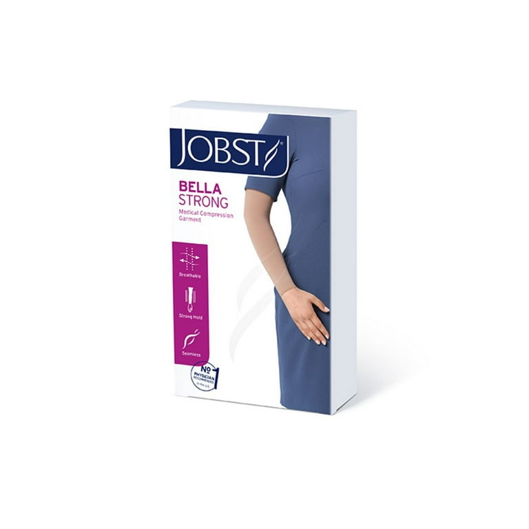 Jobst Bella Strong Lymphedema Armsleeve w/Silicone Band - 20-30mmHg Long  Black 6