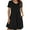 Black, variant on Women's Summer Dress Maple Leaf Large Casual Short Sleeve V Neck T Shirt Dresses with Pockets