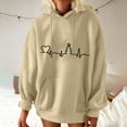 thumbnail image 4 of Yuyuzo Christmas Hoodies for Women Oversized Drawstring Hooded Sweatshirt Casual Long Sleeve Pullover, 4 of 6
