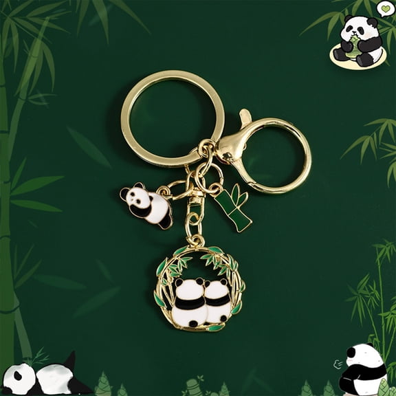 Kumdkd Cute Panda Metal Keychain, Lightweight Decorative Key Ring with Multiple Styles, Bag Charm Pendant for Backpack Purse, Gift for Friends, Girls, Kids