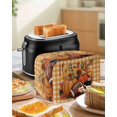 thumbnail image 4 of Pumpkin Football Fall Small Toaster Cover 2 Slice, Kitchen Appliance Covers, Thanksgiving Sunflower Maple Plaid Beige Toaster Oven Cover with Loop, Bread Machine Cover Polyester Dust Cover Protection, 4 of 4