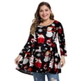 thumbnail image 3 of Womens Plus Size Top 3/4 Sleeve Flowy Tunic Dress Shirts Loose Fitting, 3 of 8