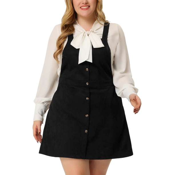 Vestido de mujer de talgrande con tirantes y cintualde ante Negro XL