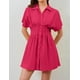 thumbnail image 3 of Vestido camisero Dsewpaur con botones en la parte delantera y plisado a rayas para mujer, 3 of 6