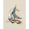 thumbnail image 2 of Pinto, Patricia 26x32 White Modern Wood Framed Museum Art Print Titled - The Little Sail I, 2 of 4