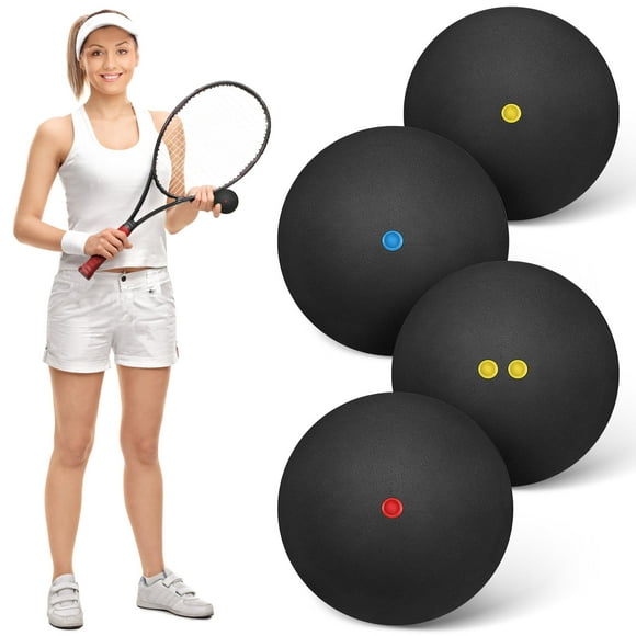 OUNONA Squash Balls High Elasticity Bounce 4Pcs For Athletes Recreational Players Gym Training