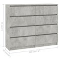 thumbnail image 4 of vidaXL Tiroir Buffet Béton Gris 47.2x13.8x39 Aggloméré, 4 of 4
