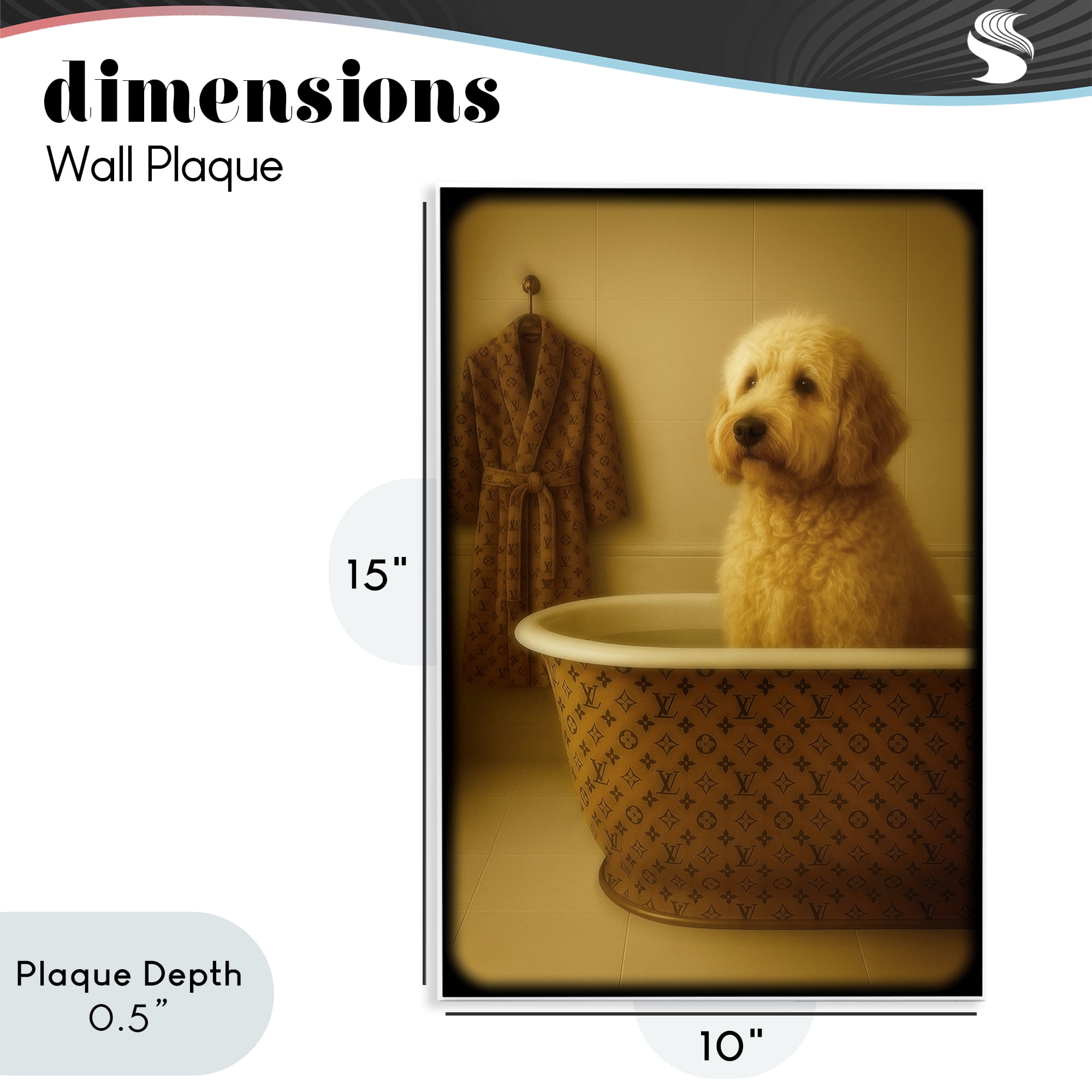 Stupell Industries Couture Dog in Luxury Tub Wall Plaque Art, design by Grotto Studios