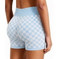 thumbnail image 5 of Women's High Waisted Chessboard Print Seamless Yoga Shorts, Shaping Workout Shorts for Yoga Fitness Skateboarding Cycling BLUE, 5 of 6