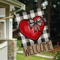 thumbnail image 4 of Buffalo Plaid Red Heart with Bow Valentines Welcome House Flag 28x40 Inch Double Sided Outside Love Outdoor Seasonal Decorative Garden Decorations, 4 of 6
