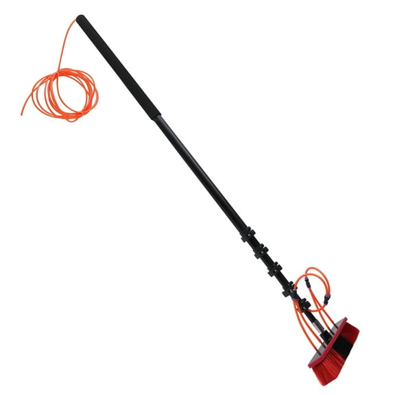 Aiqidi Water Fed Pole Kit, 24ft Length Telescopic Water Fed Brush Cleaning System, Aluminum Window Cleaner Washing Tool with Hose