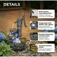 thumbnail image 4 of Large Outdoor Fountain with Vintage Pump, 32" H Weather Resistant Waterfall for Patio Yard Garden Decor, Grey, 4 of 6
