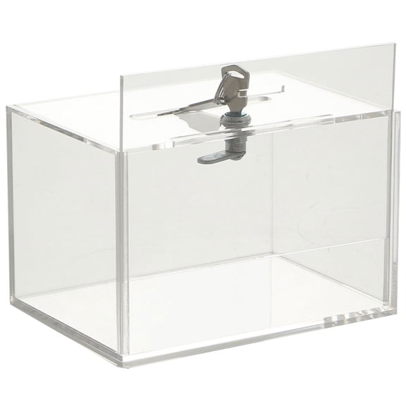 Raindrops Clear Acrylic Lockable Donation Box for Fundraising, Secure Collection Container, 1 Piece