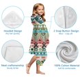 thumbnail image 7 of Teal and Orange Geometric Boho Pattern Hooded Bath Towel，50"x30" for Ages 3 To 12 Kids, Quick Dry Lightweight Soft Microfiber Hood Beach Towel Cover Up for Kids, 7 of 7
