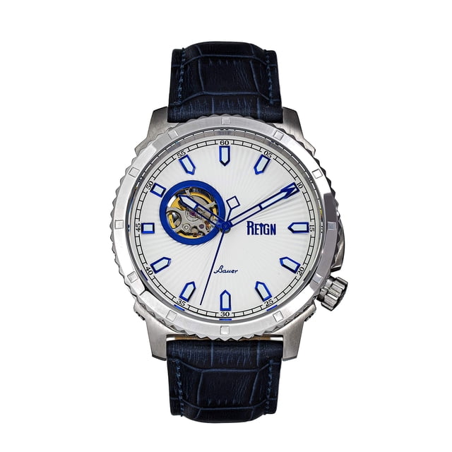 Reloj REIGN Bauer Automático Semi-Esqueleto Correa de Cuero