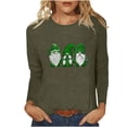 thumbnail image 1 of FAIWAD Hauts de la Saint-Patrick pour Femmes à Manches Longues, Col Rond, Imprimés, Décontractés, Tuniques Grande Taille, 1 of 4