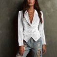 thumbnail image 6 of Womens Casual Velvet Blazer Notched Lapel Button Front Jacket Long Sleeve V Neck Suit Jackets Coat Blazers, 6 of 6