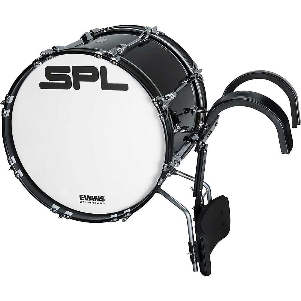 Sound Percussion Labs Birch Marching Bass Drum with Carrier 24 x 14 in Black 