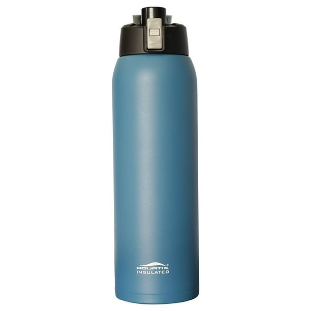 Aquatix (Dark Blue, 32 Ounce) Pure Stainless Steel Double Wall Vacuum Insulated Sports Water
