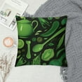 thumbnail image 2 of COMIO Leather Throw Pillow Cover Green-Vegetables-Pattern Pillowcase Soft for Sofa Bed Car, 2 of 5
