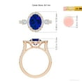 thumbnail image 5 of ANGARA Oval Lab Grown 2 Ct Blue Sapphire Halo Engagement Ring for Women in 14K Rose Gold (Size-9x7mm) | September Birthstone, Anniversary, Jewelry Gift for Women | Lab-Grown Blue Sapphire Ring, 5 of 8