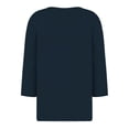 thumbnail image 5 of Tiqkatyck Womens Tops on Sale, Women's Fashion Casual Solid Color Buttoned 3/4 Sleeve Top T Shirt Long Sleeve Shirts for Women Blouses for Women Dressy Casual Navy XL, 5 of 5