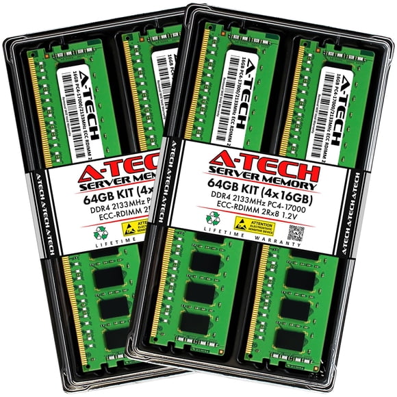 Memoria RAM A-Tech 64GB DDR4 2133MHz ECC RDIMM Kit 4x16GB