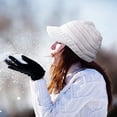 thumbnail image 4 of Women Winter Knit Hat Winter Brim Beanie Hats for Women Slouchy Beanie Cap with Visor Warm, 4 of 5