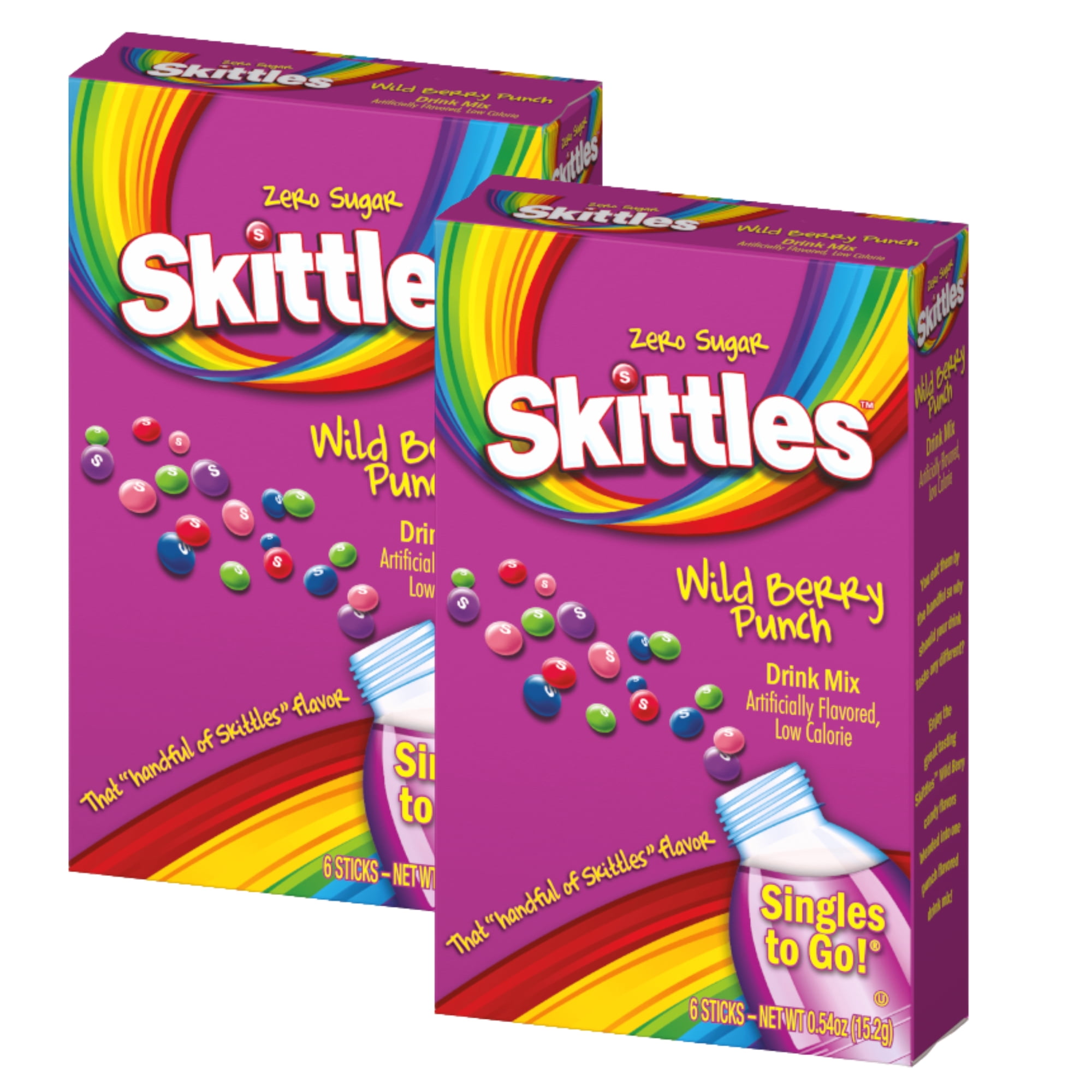Skittles Singles to Go Powder Drink Mix Zero Sugar, LowCalorie Wild