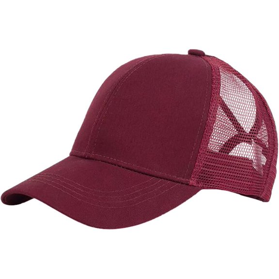 CoCoMangos Mesh Back Baseball Caps for Men Women Adjustable Messy High Bun Dad Hats Plain Vintage Washed Distressed Trucker Hats