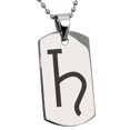 thumbnail image 1 of Stainless Steel Solar System Planetary Saturn Engraved Dog Tag Pendant Necklace, 1 of 1