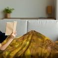 thumbnail image 3 of Art Soft Flannel Fleece Blanket, Vintage Woman with Reflection Effects on Drawing Old Fashion Lady Paint Print, Cozy Plush for Indoor and Outdoor Use, 50" x 70", Ginger Earth Yellow, by Ambesonne, 3 of 5