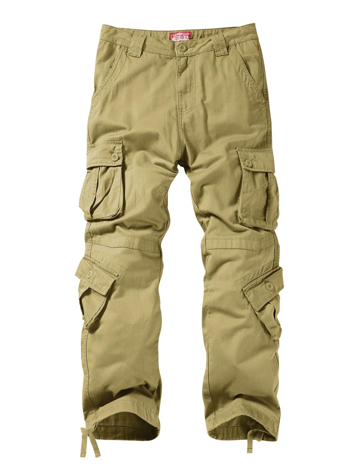 Matchstick Men's Retro Relaxed Plus Size Cargo Pants with Multi Pockets ...