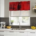 thumbnail image 4 of Red Curtain Valances for Windows, Kitchen Valance Window Treatments Panel 2 Pack, Retro Oil Painting Modern Abstract Art Aesthetics Rod Pocket Short Curtains for Bathroom Bedroom 42 x 18 Inch, 4 of 8
