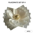thumbnail image 3 of Placemats Set of 4 / 6, Elegant Ivory Flower Placemats for Dining Table Indoor/Outdoors Heat Resistant Washable Placemats 18" x 12", 3 of 8