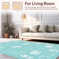thumbnail image 2 of ODIKA 4'x6' Machine Washable Non-Slip Area Rug, Wildflower Meadow Motif with Delicate and Petal Swirls High Traffic Rug, Turquoise, 297061, 2 of 7