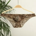 thumbnail image 4 of Pounoo New Thong Panties for Men Low Waist Leopard Print Breathable Briefs Breathable Underpants Soft Satiny Men Panties Briefs Men's New Arrivals Underpants Brown, 4 of 5