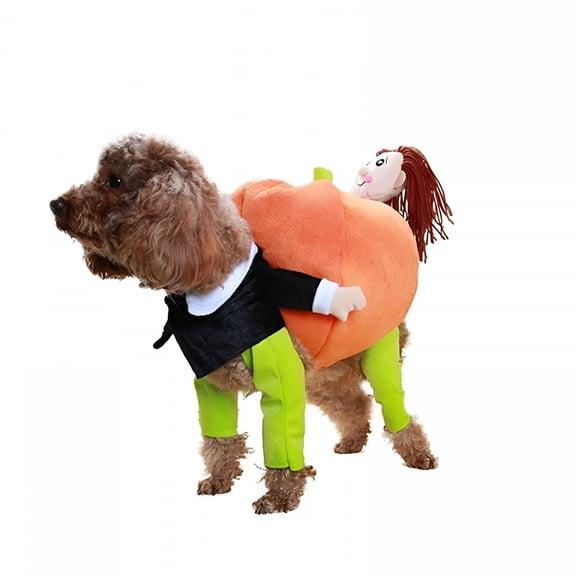 TELOLY Halloween Dog Costumes Pumpkin, Funny Pet Dog Cat Clothes - Carrying Pumpkin Costume Fancy Puppy Apparel Jacket, Halloween Costumes Pets Clothing for Dogs and Cats, M