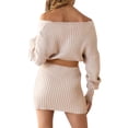 thumbnail image 5 of QAFOPEH Women Cross Over V Neck Cable Knit Wrap Sweater Dress, 5 of 6