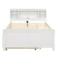 thumbnail image 6 of Harper & Bright Designs Full Size Platform Bed with Trundle, Storage Platform Bed with 3 Drawers and Storage Headboard, USB Ports and Plug, Wood Platform Bed with Bookcase, White, 6 of 15